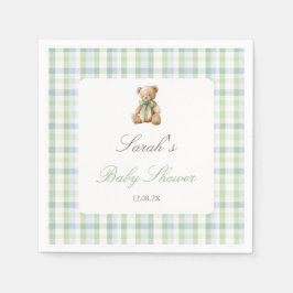 Preppy Bear Baby Shower Pojke Pappersservett