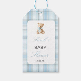Preppy Bear Baby Shower Pojke Presentetikett