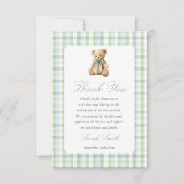 Preppy Bear Baby Shower Pojke Tack Kort