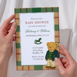 Preppy Bear-jul Play Baby Shower Inbjudningar