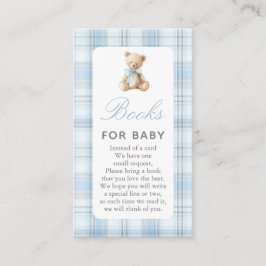 Preppy Bear Pojke Baby Shower Böcker för Baby Kort