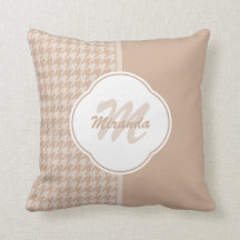 Preppy beige och solbränd Houndstooth Monogram och