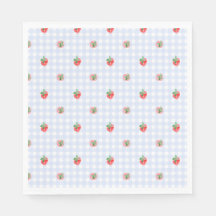 Preppy Berry First Birthday Watercolor Strawberrie