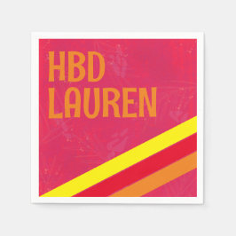 Preppy Birthday Rand Pappersservett