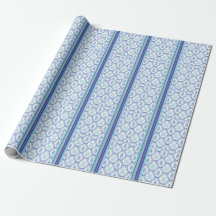 Preppy Blå Aqua Grekisk Nyckel Ginger Kruk Bow Dek