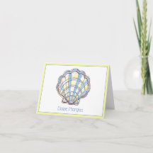 Preppy Blå och Gul Plaid Scallop Snigelskal