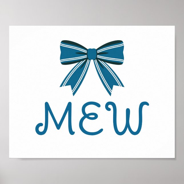 Preppy blå och vit banderoll monogram poster (Framsidan)