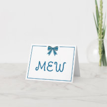 Preppy blå och vit bandmonogram