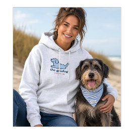 Preppy blå seersucker leende hundsilhuett t shirt