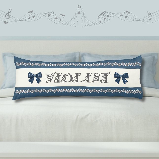 Preppy Blå Viola Dekor Musikrum Kroppskudde (Preppy Blue teen girl bedroom decor.)