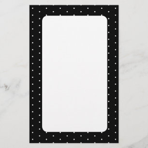 Preppy Black and White Tiny Polka dots Mönster Brevpapper