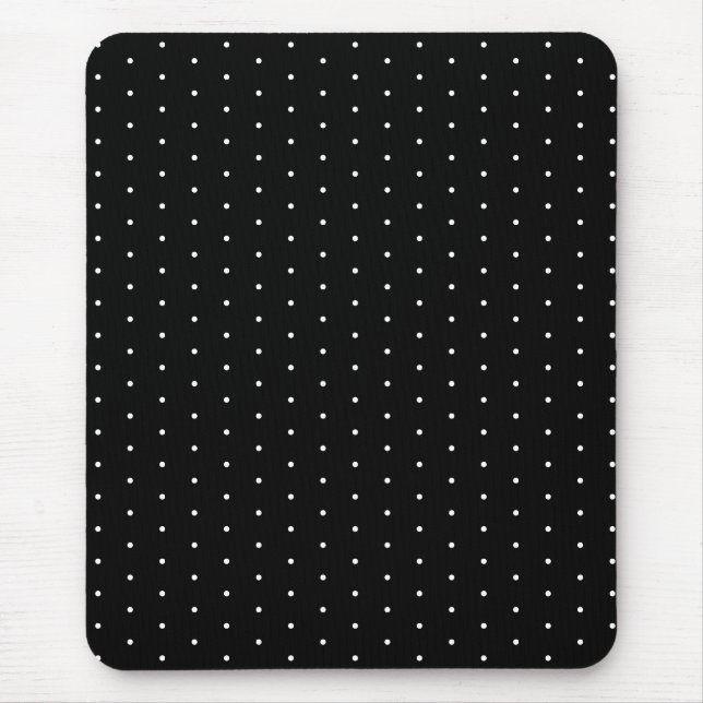 Preppy Black and White Tiny Polka dots Mönster Musmatta (Framsidan)