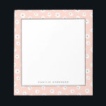 Preppy  Blommigt Dots Mönster Personlig Anteckningsblock<br><div class="desc">Anpassade anteckningsblock för blommigt av  rosa. Det innehåller ett diskett blommönster. Anpassa genom att lägga till namn och annan information Detta anteckningsblock för rosa blommigt är perfekt som gåva.</div>