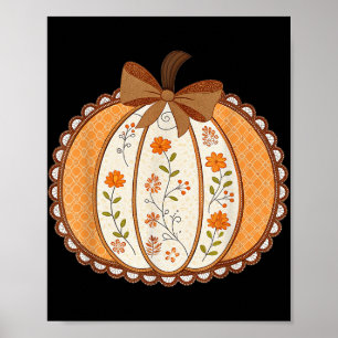 Preppy Blommigt Pumpkin Snöre Trendig Shirt Coquet Poster