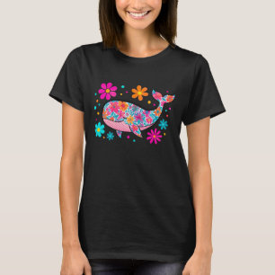 Preppy Blommigt Summer Whale T Shirt