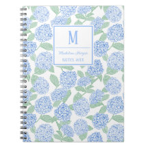 Preppy Blue and Grönt Hydrangeas Monogram