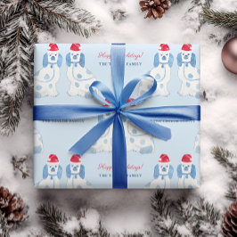 Preppy Blue and White Stafford Hundar jul Presentpapper