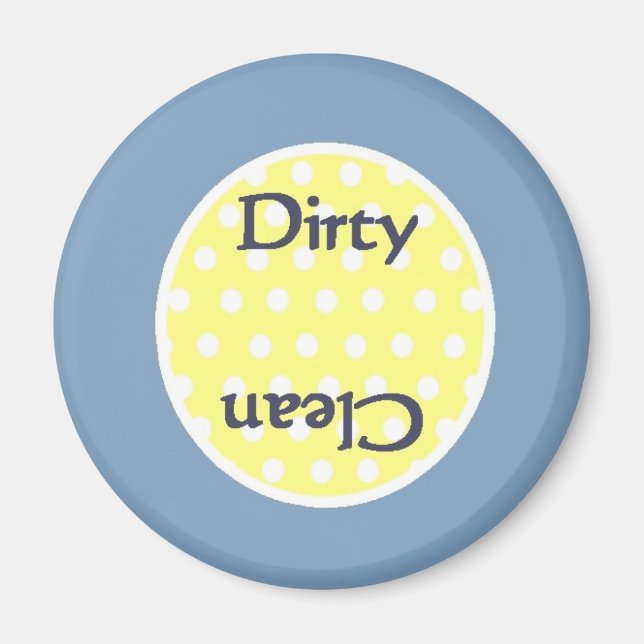 Preppy Blue Clean Dirty Dishwasher Magnet (Framsidan)