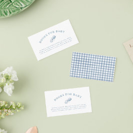 Preppy Blue Gingham Boy Shower Bokar för Baby Tilläggskort
