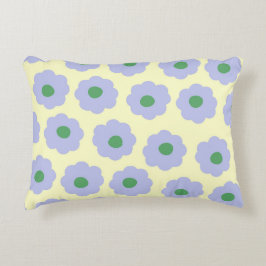 Preppy Blue Grönt Cute Hippie Flower Mönster Prydnadskudde