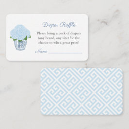 Preppy Blue Hydrangeas Diaper Raffle Baby Shower Tilläggskort