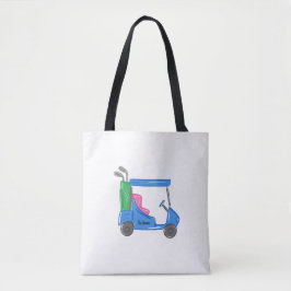 Preppy Blue Personlig Golf Cart Tote Bag Tygkasse