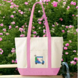 Preppy Blue Personlig Golf Cart Tote Bag Tygkasse