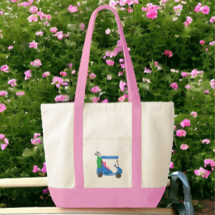 Preppy Blue Personlig Golf Cart Tote Bag Tygkasse