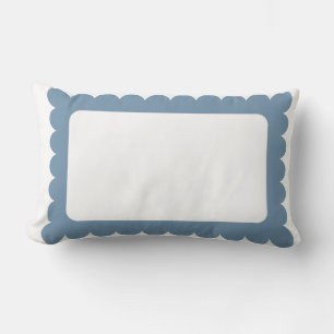 Preppy blue scallop kant lumbarkudde
