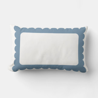 Preppy blue scallop kant lumbarkudde