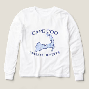 Preppy Blue Striped Cape Silhouette Boy's T Shirt