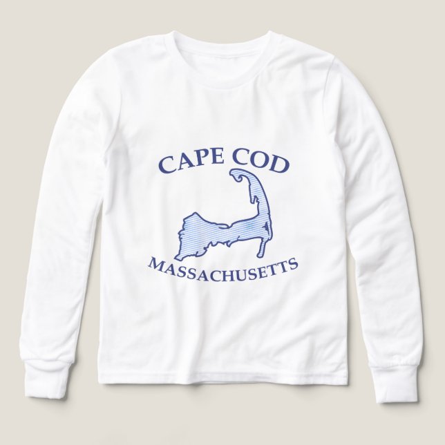 Preppy Blue Striped Cape Silhouette Boy's T Shirt (Design framsida)