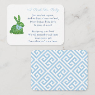 Preppy Boxwood Bunny Bokar för Pojke Shower Tilläggskort