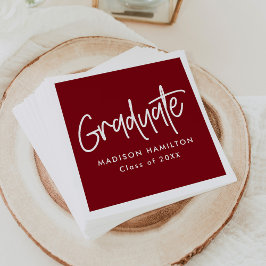 Preppy Burgundy Script Studenten Pappersservett