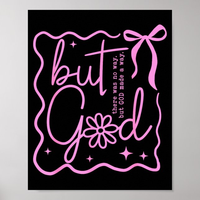Preppy But God Coquette Bow Christian Religious Fa Poster (Framsidan)