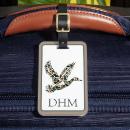 Preppy Camouflage Mallard Ducks Monogram Bagagebricka