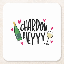 Preppy Chardonnay Funny Underlägg Papper Kvadrat