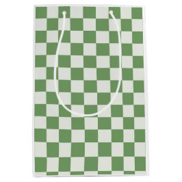 Preppy Checkerboard Green White Mod Retro