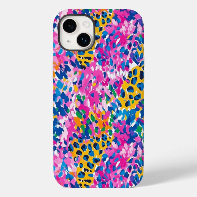 Preppy Cheetah Print Fodral-Mate iphone case (Baksida)