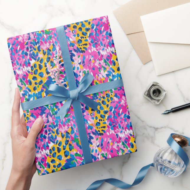 Preppy Cheetah Wrapping Papper Presentpapper (Gifting)