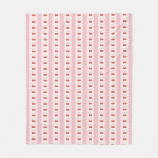 Preppy Cherry Stripes - Pink and Off White Fleecefilt