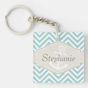 Preppy Chevron Rand Modern Monogrammed Namn