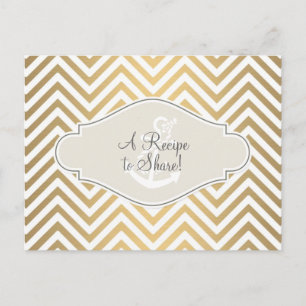 Preppy Chevron Rand Modern Nautical Anchor Vykort