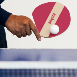 Preppy Chic Tan och Magenta Personlig Namn Pingisracket