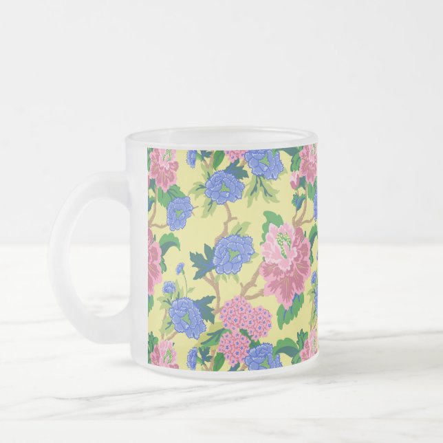 Preppy Chinoiserie Blommigt Kaffemugg (Vänster)