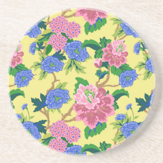 Preppy Chinoiserie Blommigt Vin Tumbler Underlägg