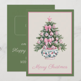 Preppy Chinoiserie Christmas Tree Gift Card Holder Julkort