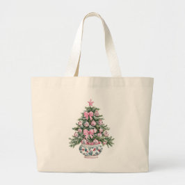 Preppy Chinoiserie Christmas Tree Jumbo Tygkasse