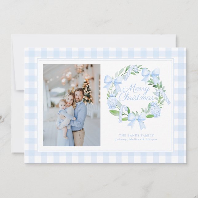 Preppy Chinoiserie Ginger Burk Bows Wandan Julkort (Framsida)