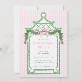 Preppy Chinoiserie jul Pagoda Monogram Inbjudningar